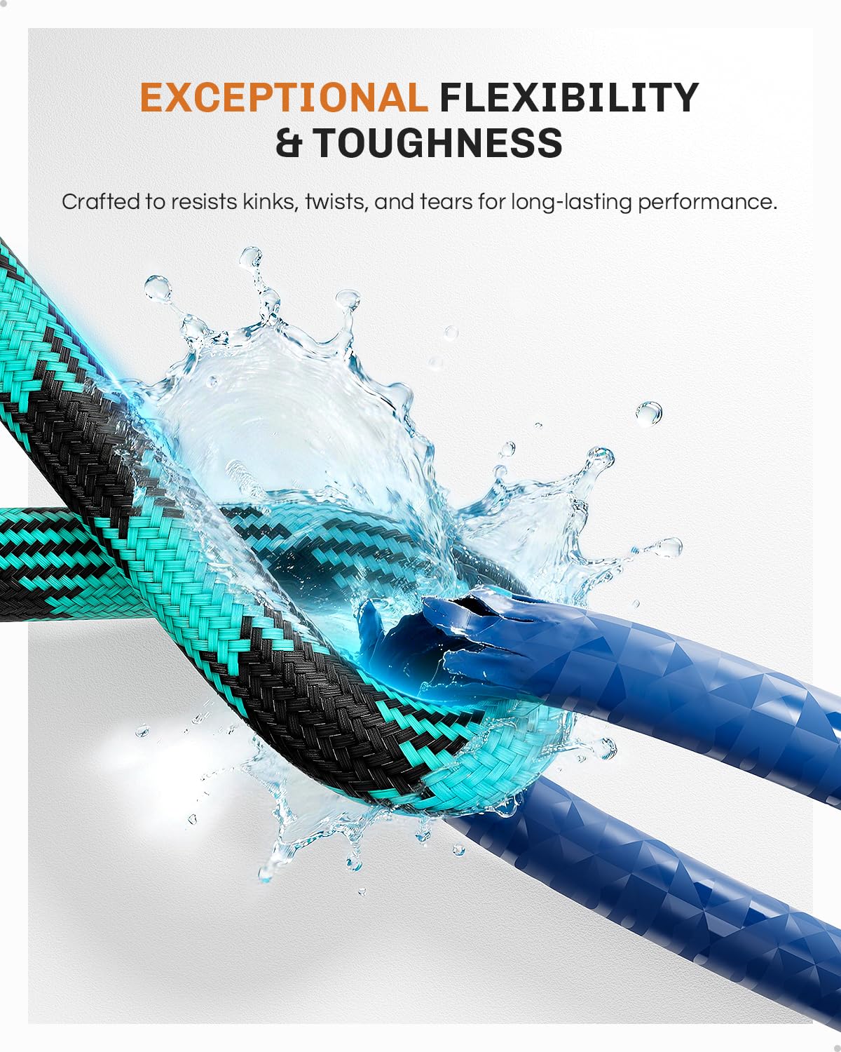 WELLUCK 50 ft hose demonstrates kink-free performance under high pressure