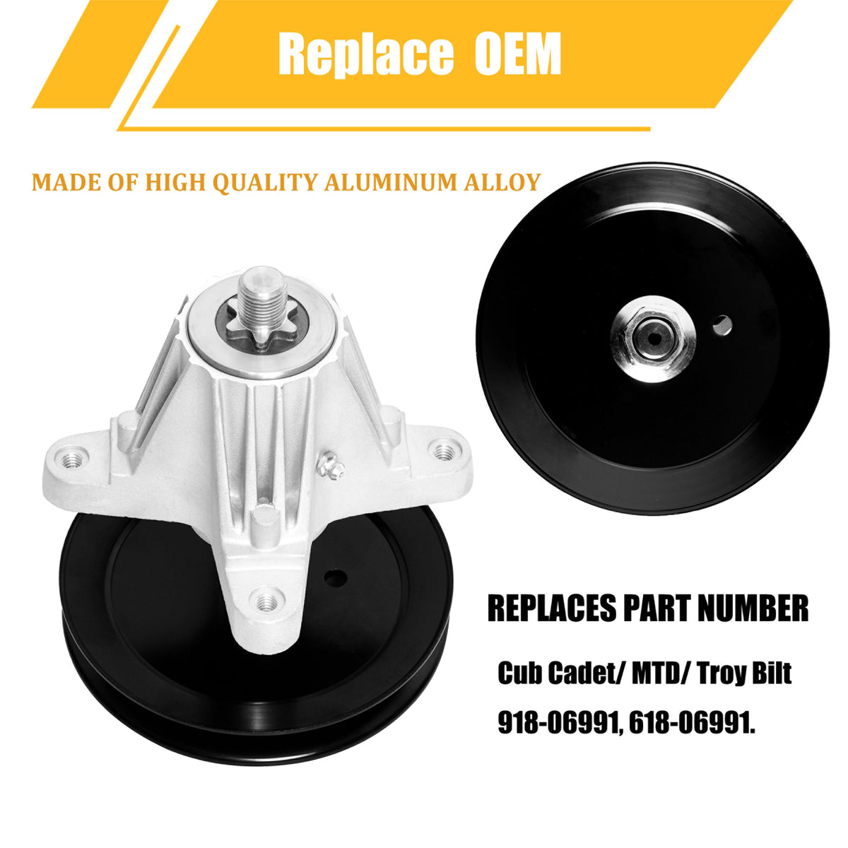 WELOVEHOME spindle assembly for Huskee LT4200, rear view demonstrates robust build.