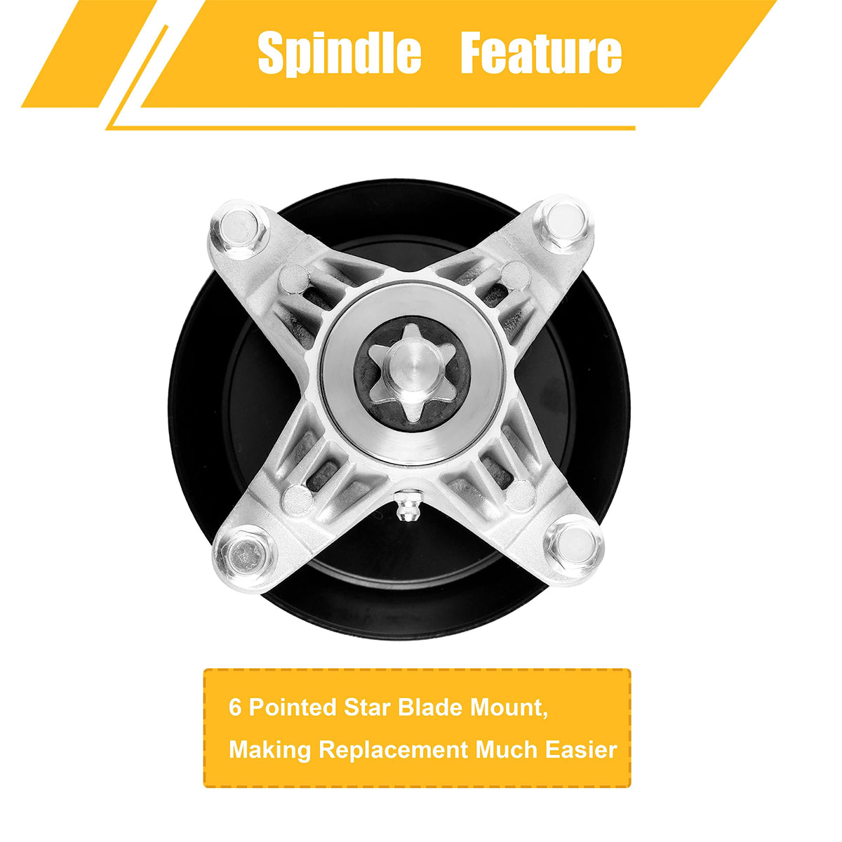 WELOVEHOME spindle assembly for MTD CLT42H, grease fitting close-up for maintenance.