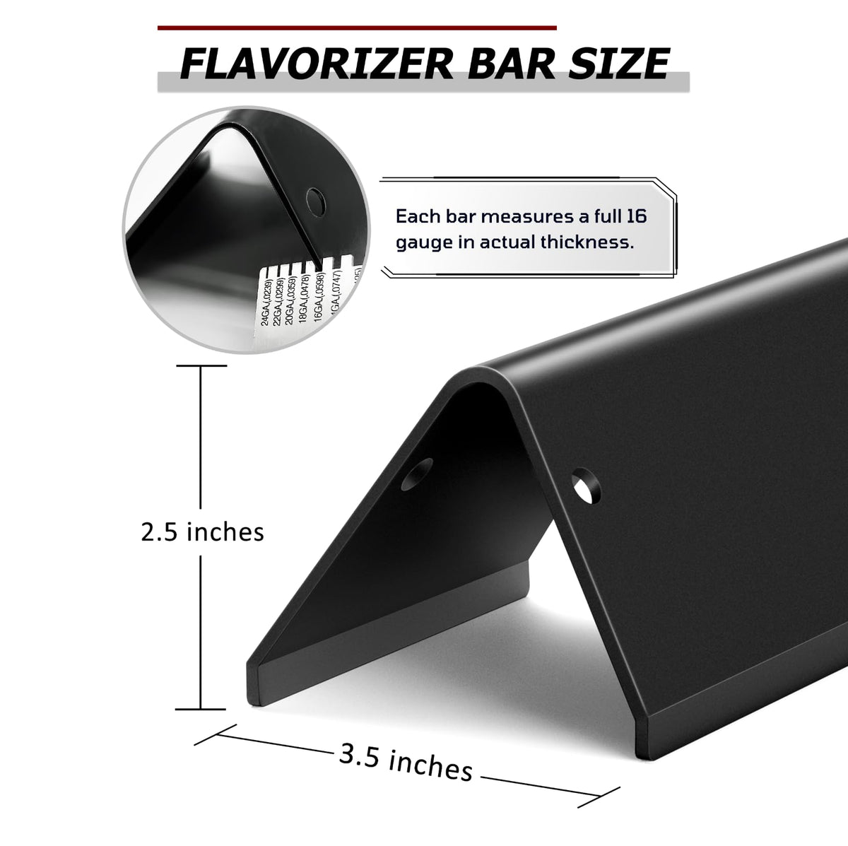 WEMEIKIT heavy-duty 16GA flavorizer bars side profile demonstrates strength
