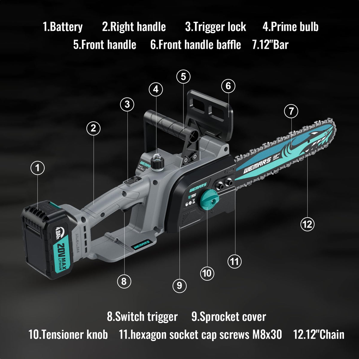 WEMARS compact lightweight design ideal for handheld pruning