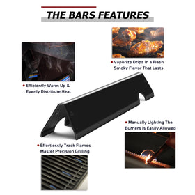 WEMEIKIT 17-inch flavorizer bar for Weber LX 440 E: steady heat and quick preheat