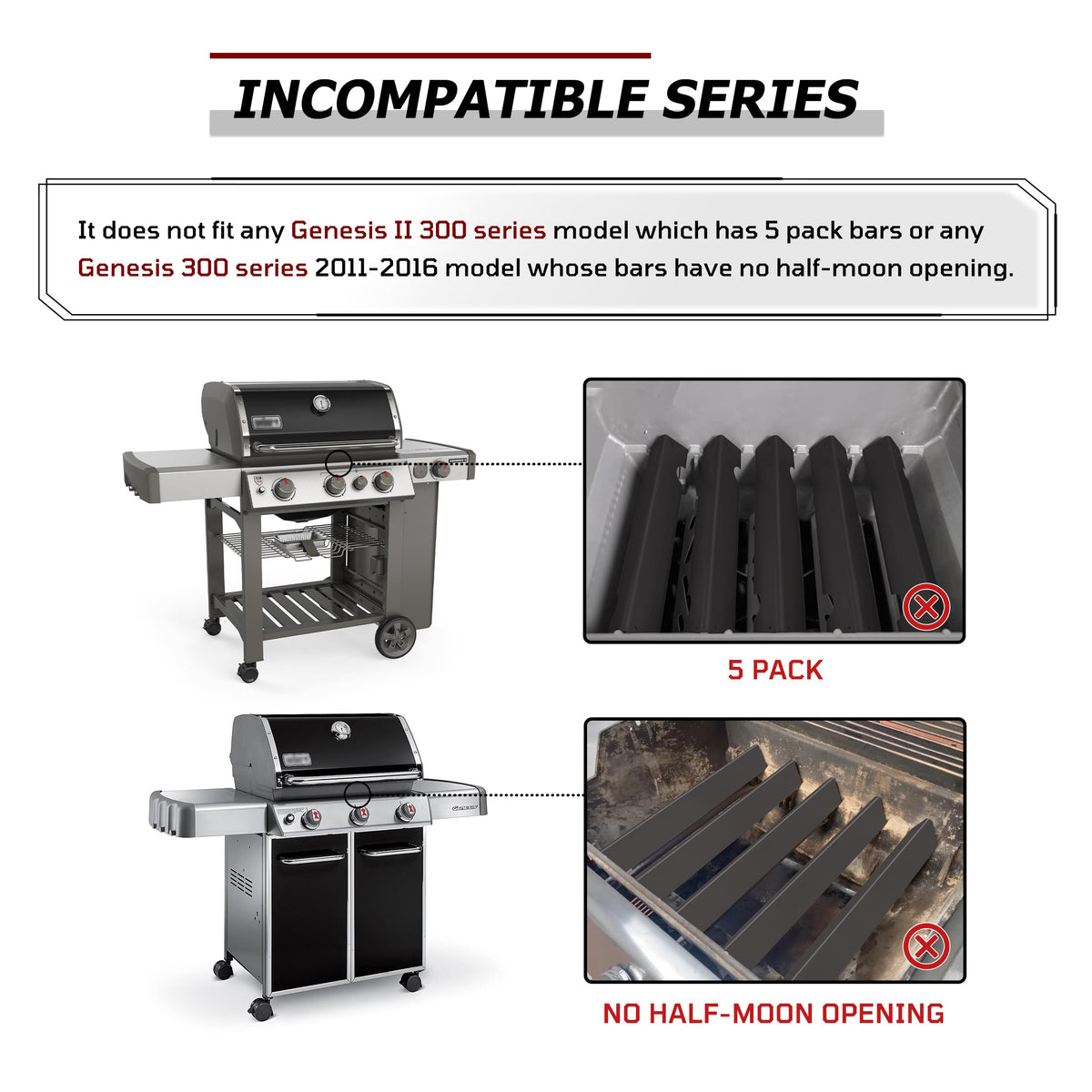 WEMEIKIT 17-inch flavorizer bar for Weber LX S440: even heat distribution and long-lasting use