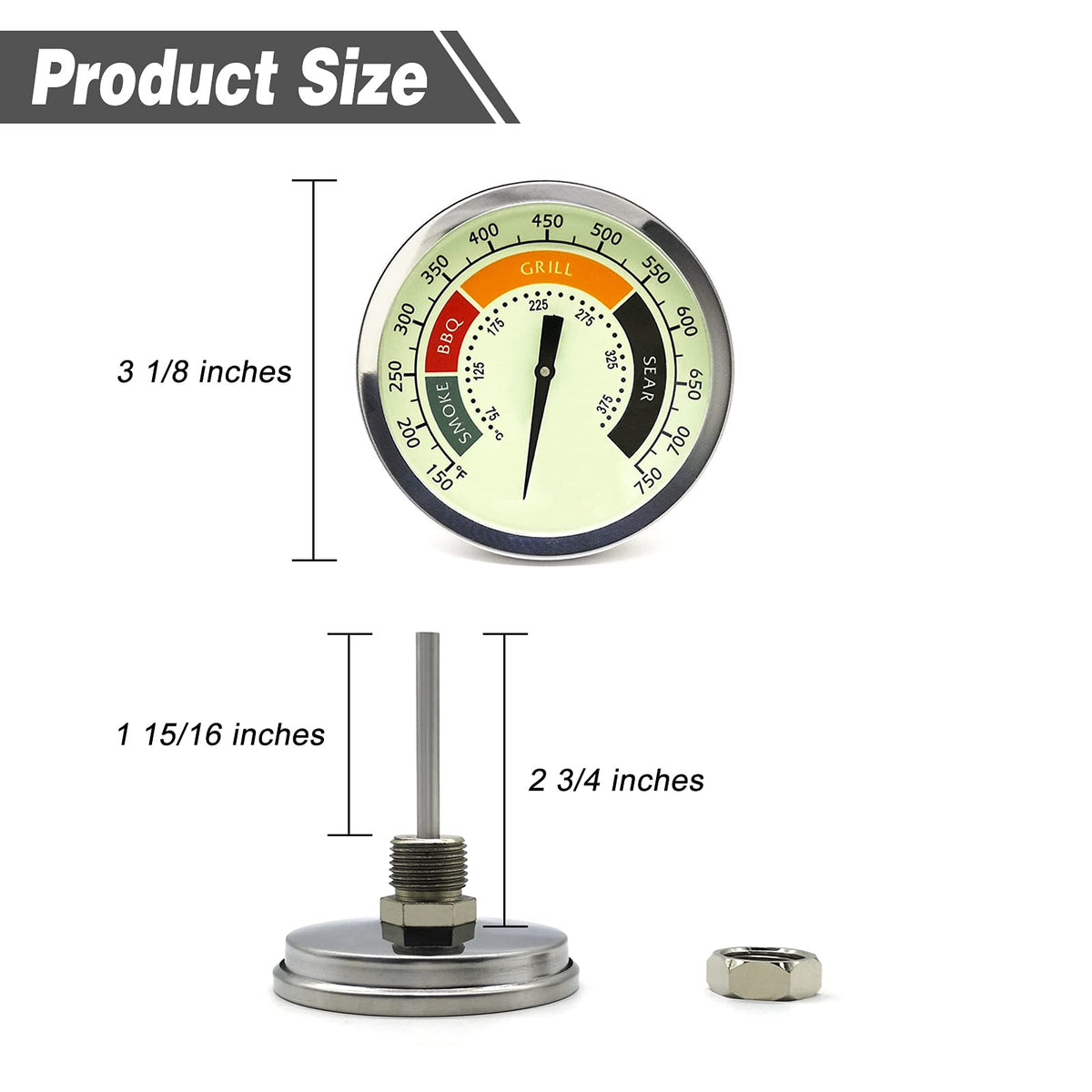 WEMEIKIT bimetal probe delivers reliable temperature sensing during long cooks.