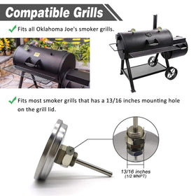 WEMEIKIT half-NPT thread fits compatible grill lids securely.