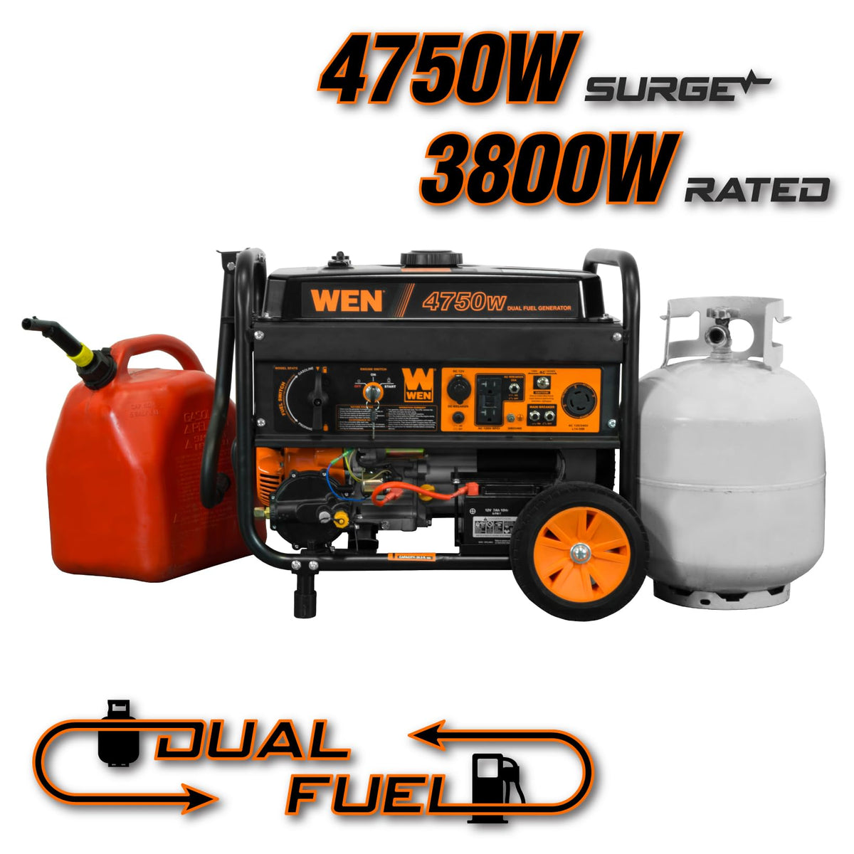WEN DF475T dual fuel switch highlights versatility between gas and propane