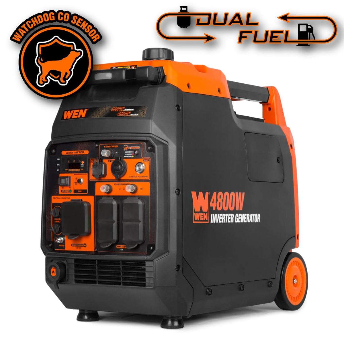 WEN DF480iX electric start panel enables quick power on demand during camping.