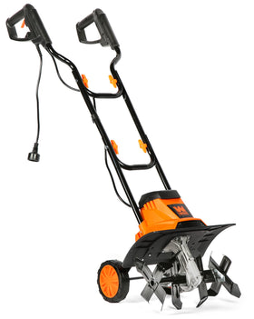 WEN TC1014 front view showcases a compact tiller for easy garden prep.