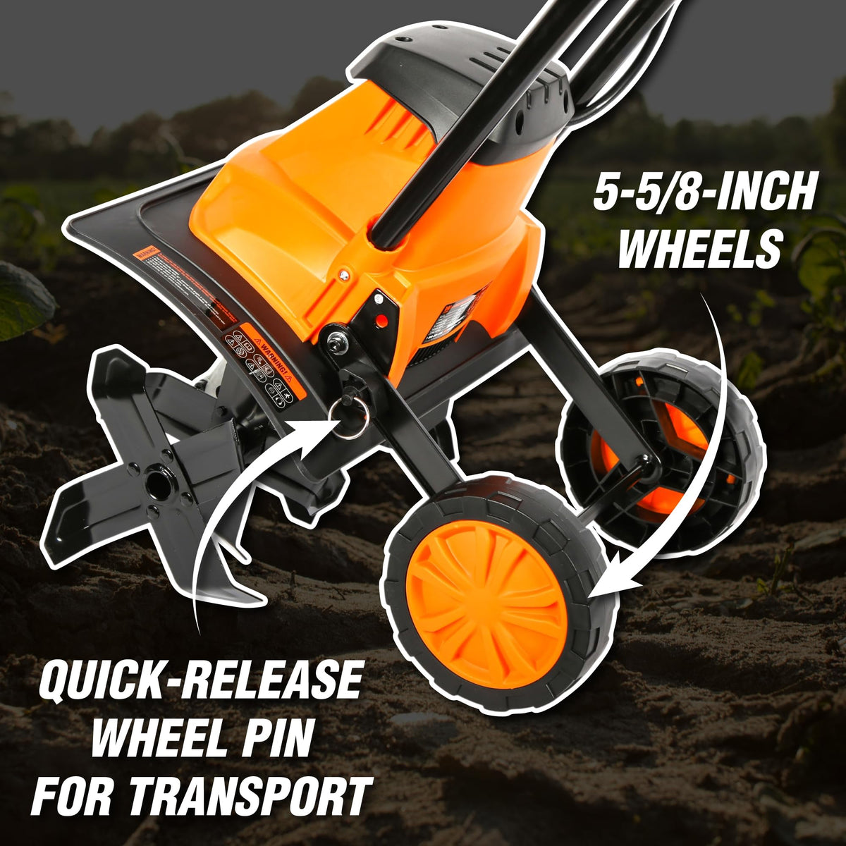 WEN TC1014 rotating tines deliver thorough soil cultivation for ready-to-plant beds.
