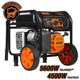 WEN GN5602X side view emphasizes compact transport and rugged construction for jobsites.