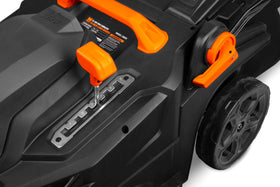 WEN height-adjust lever lets you set cutting height quickly.