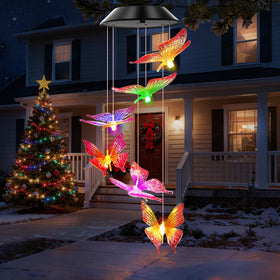 WENANA solar wind chimes provide ambient light for balconies or porches.