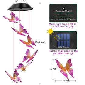 WENANA color-changing wind chimes glow through the night, creating dynamic garden ambiance.