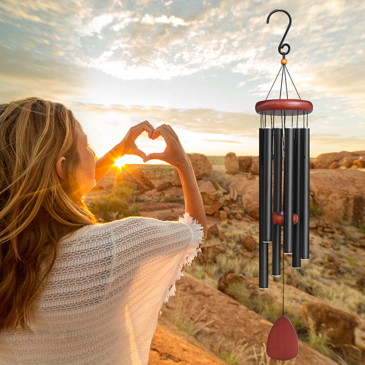 WENANA wind chimes decorate outdoor garden spaces with soothing melodies.