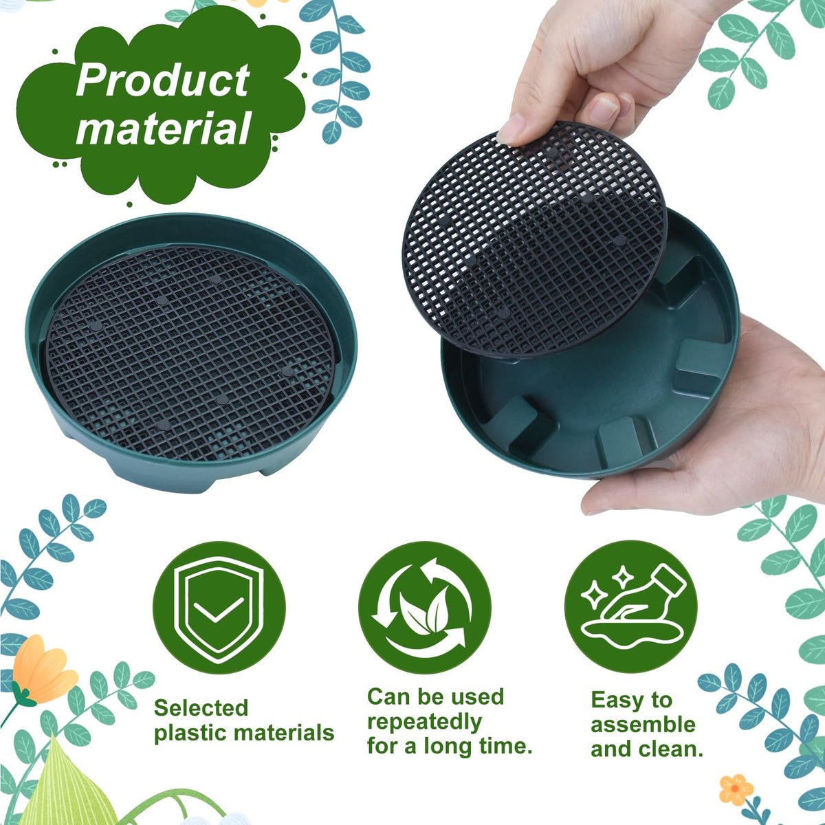 Wenfan durable plastic tray resists cracking and fading for long-lasting use.