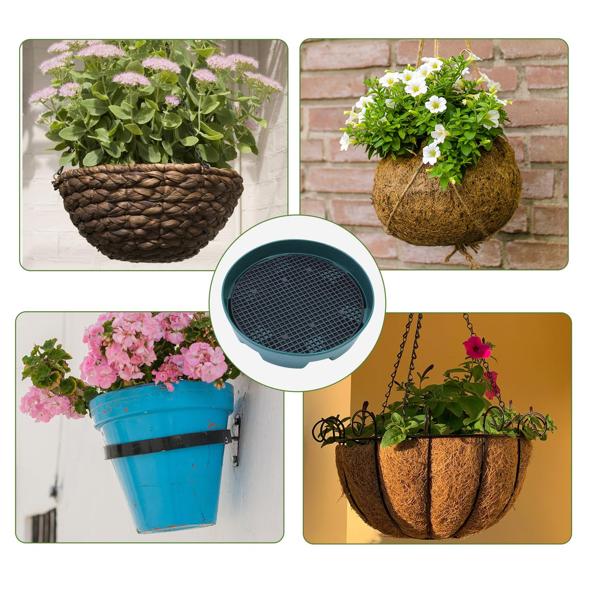 Wenfan hanging basket compatibility fits coconut liners and various planters.