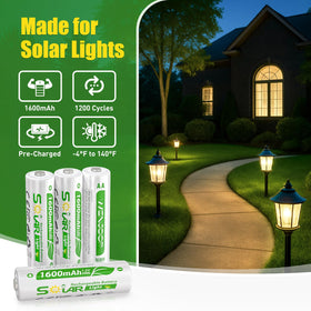 WENJOOP AA batteries inside solar lights provide reliable power