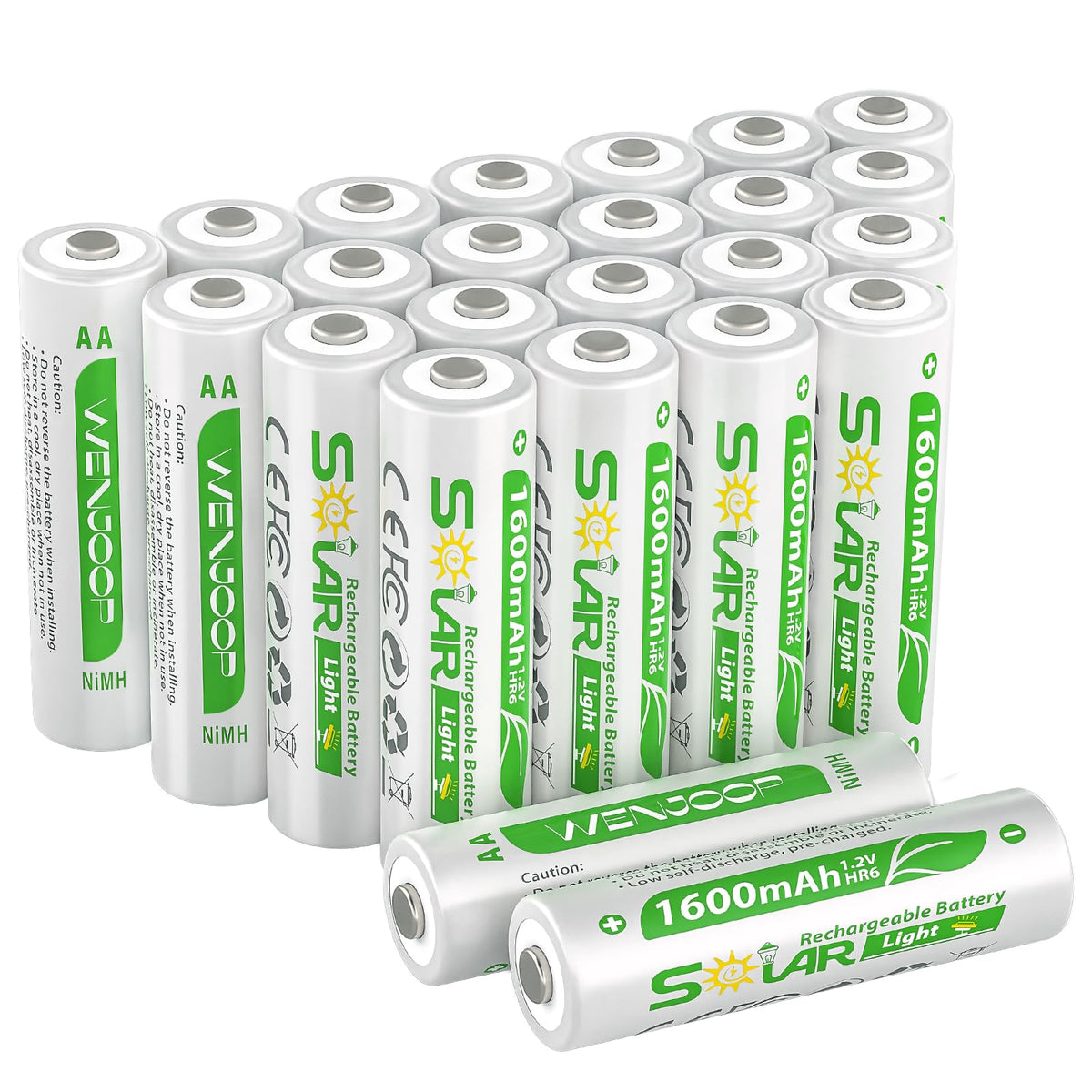 WENJOOP AA battery for outdoor lights in packaging, ready for installation