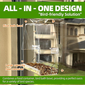 WENMIXER All-in-one feeder and bath design attracts finches, cardinals, and orioles.