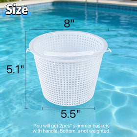 WENPENG two-pack skimmer baskets with handles for quick emptying