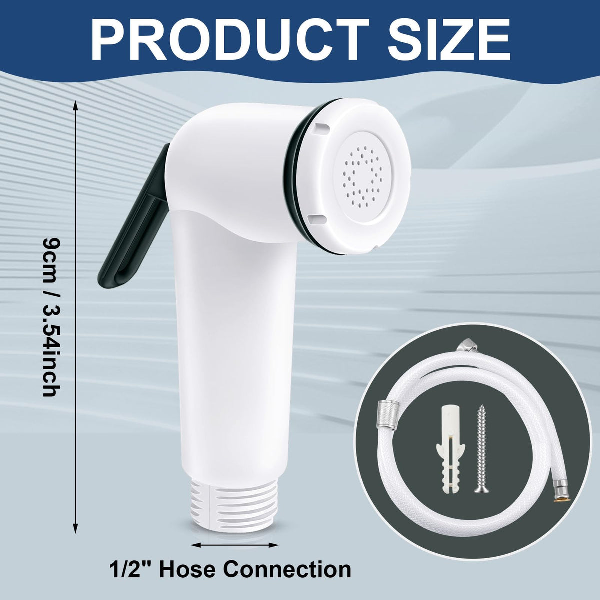 Wenqik white bidet spray head is compact and comfortable to grip