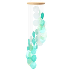 Wenqik Sea Glass Shell Wind Chime outdoors adds seaside charm to your garden