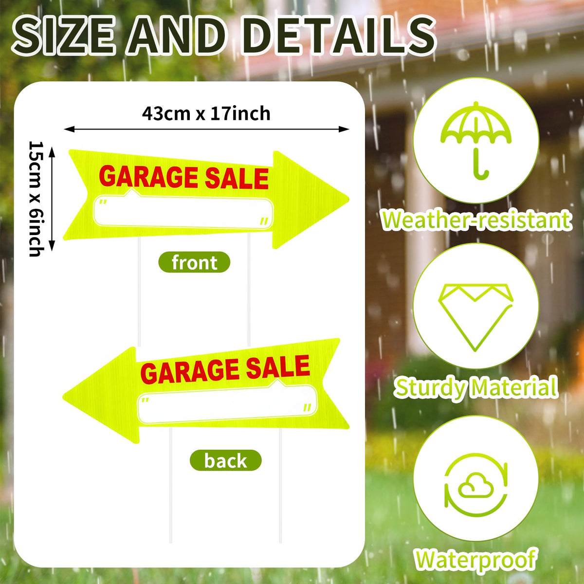 Wenqik signs and stakes set enables easy setup for a quick yard display.