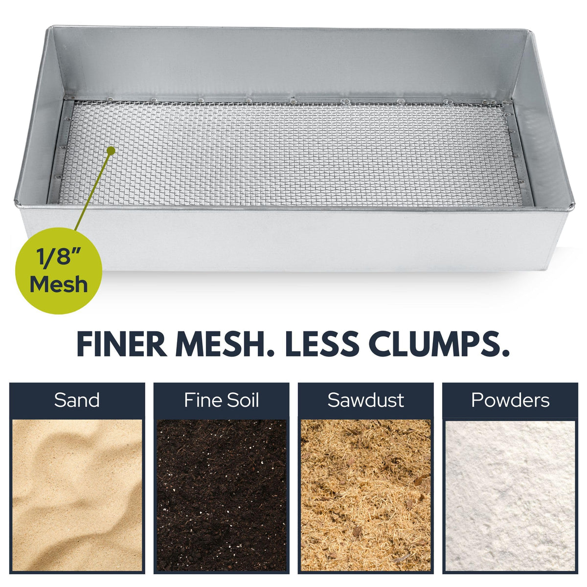 Wenses Soil Sifter with 1/8-inch mesh for finer filtration of sand and soil
