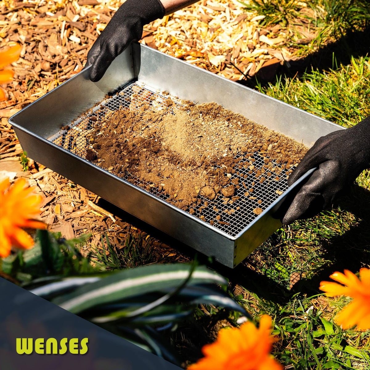 Wenses sifter kit includes gloves for ready-to-use projects.