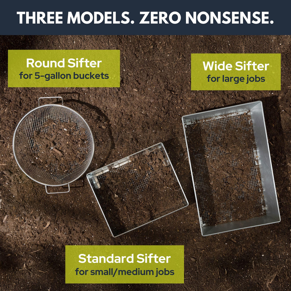 Wenses Soil Sifter ready-to-use package, no setup required