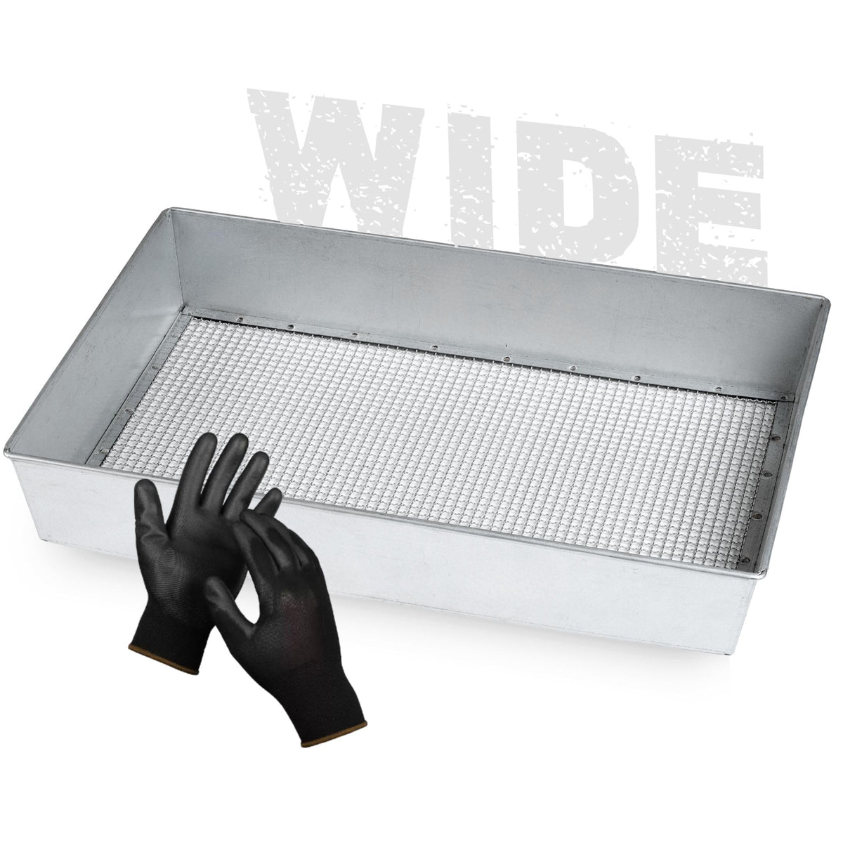 Wenses soil sifter wide frame for durable outdoor sieving.