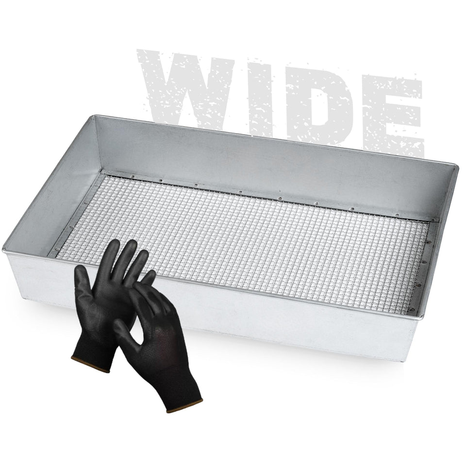 Wenses soil sifter wide frame for durable outdoor sieving.