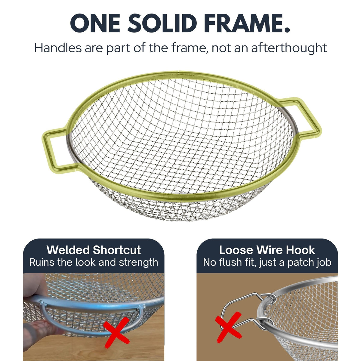 Wenses compost-use sifter separates clumps and sticks from rich soil.