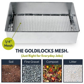 Wenses trapping soil sifter with 1/4-inch mesh filters gravel from soil efficiently.