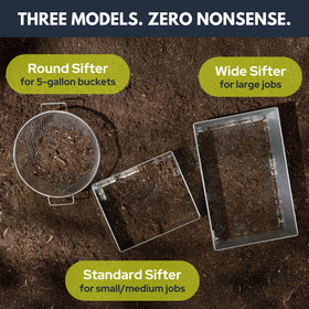 Wenses round soil sifter helps keep workspaces tidy.