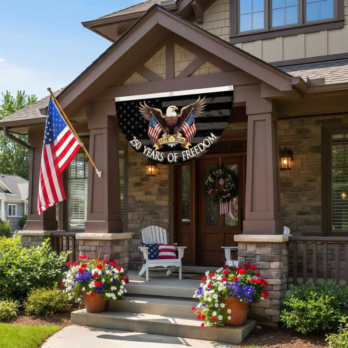 WENWELL 1776-2026 commemorative decor eagle banner suitable for year-round decorations