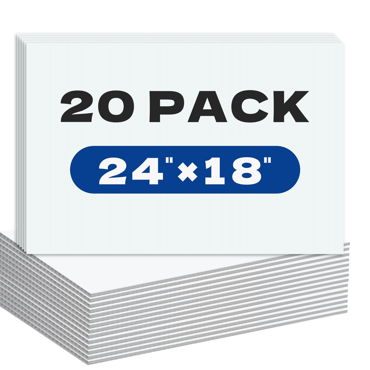 WenWELL 20-pack yard signs 18x24 front view with ample design space.