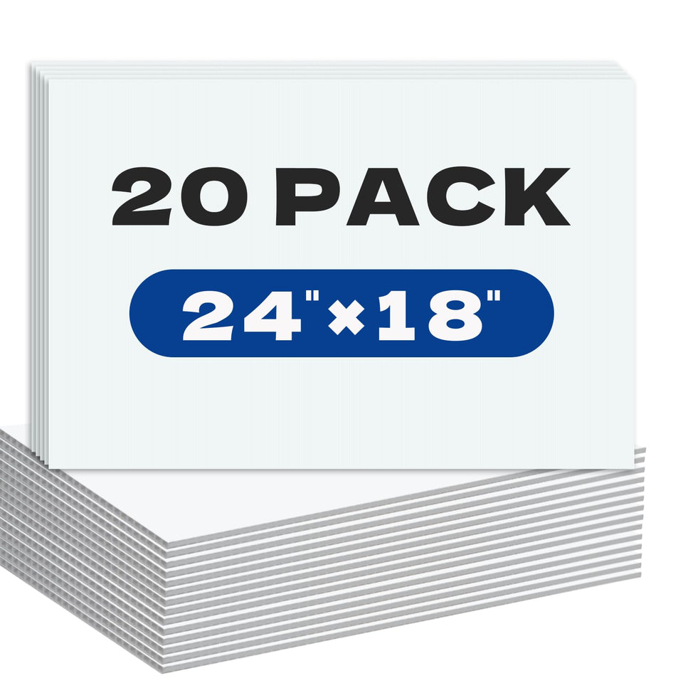 WenWELL 20-pack yard signs 18x24 front view with ample design space.