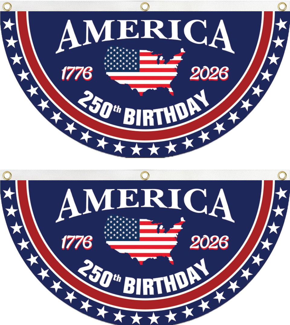 WENWELL 250-year anniversary bunting flag with 1776-2026 design for decor.