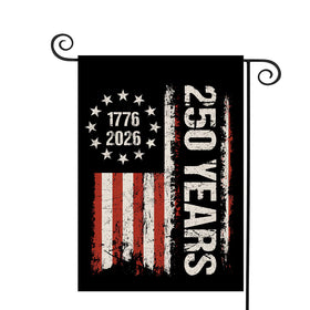 WENWELL 250 Years Anniversary flag front view highlights bold 1776-2026 design for outdoor display