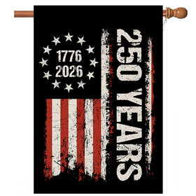 WENWELL 250-Years Anniversary Flag front view enhances patriotic yard display.