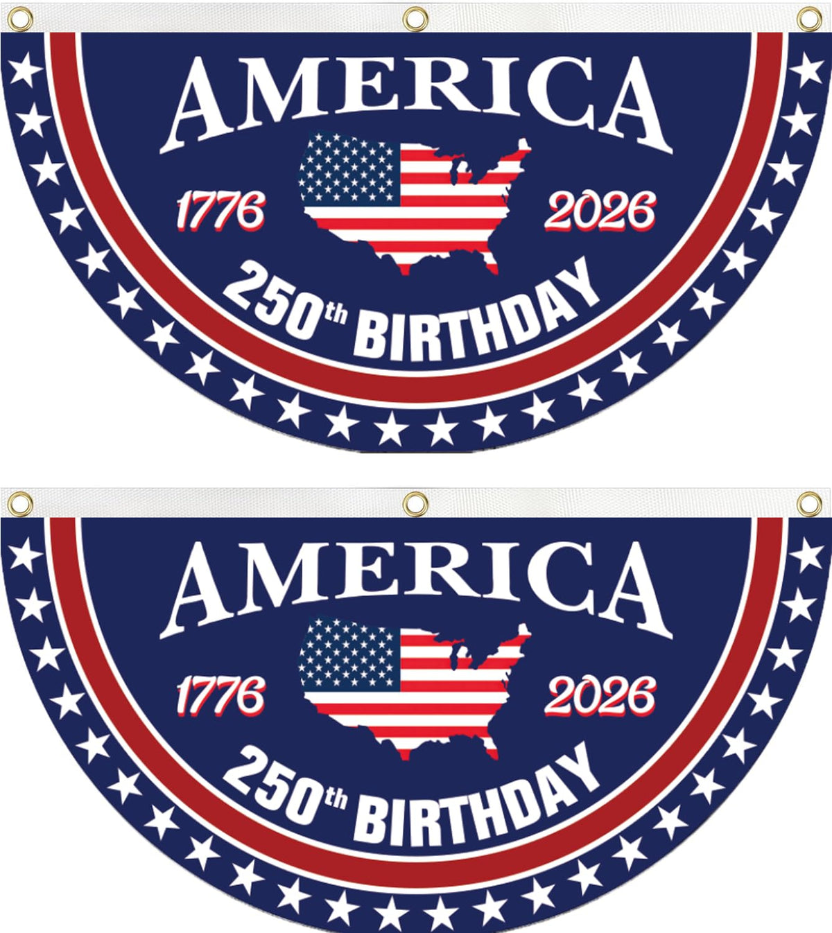 WENWELL 250th anniversary banner with US map design for outdoor porch display