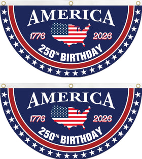 WENWELL 250th anniversary banner with US map design for outdoor porch display