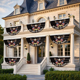 WENWELL 2x4-foot semicircle banner fits porches, fences, and walls.