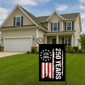 WENWELL Blessings 250th banner with stars and stripes emblem for patriotic garden décor