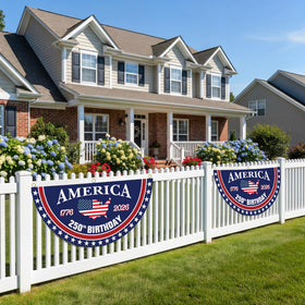 WENWELL two-banner display enables coordinated patriotic decor