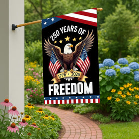 WENWELL double-sided patriotic flag for prominent garden visibility