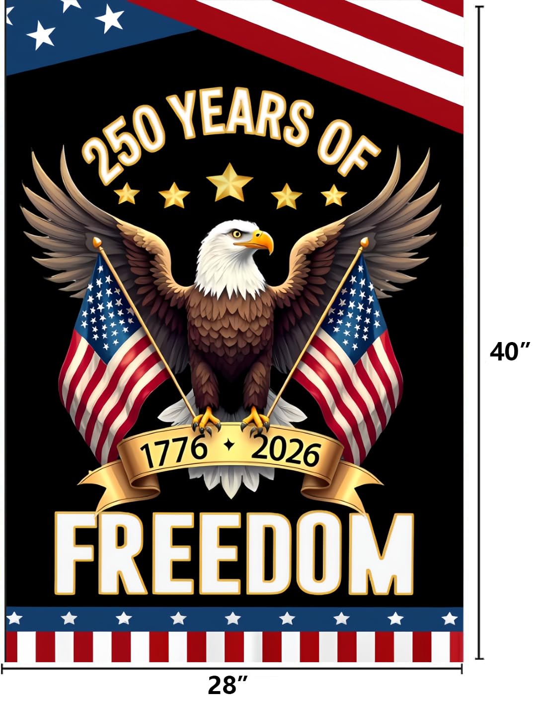 WENWELL flag shows American flags on each side for yard decor