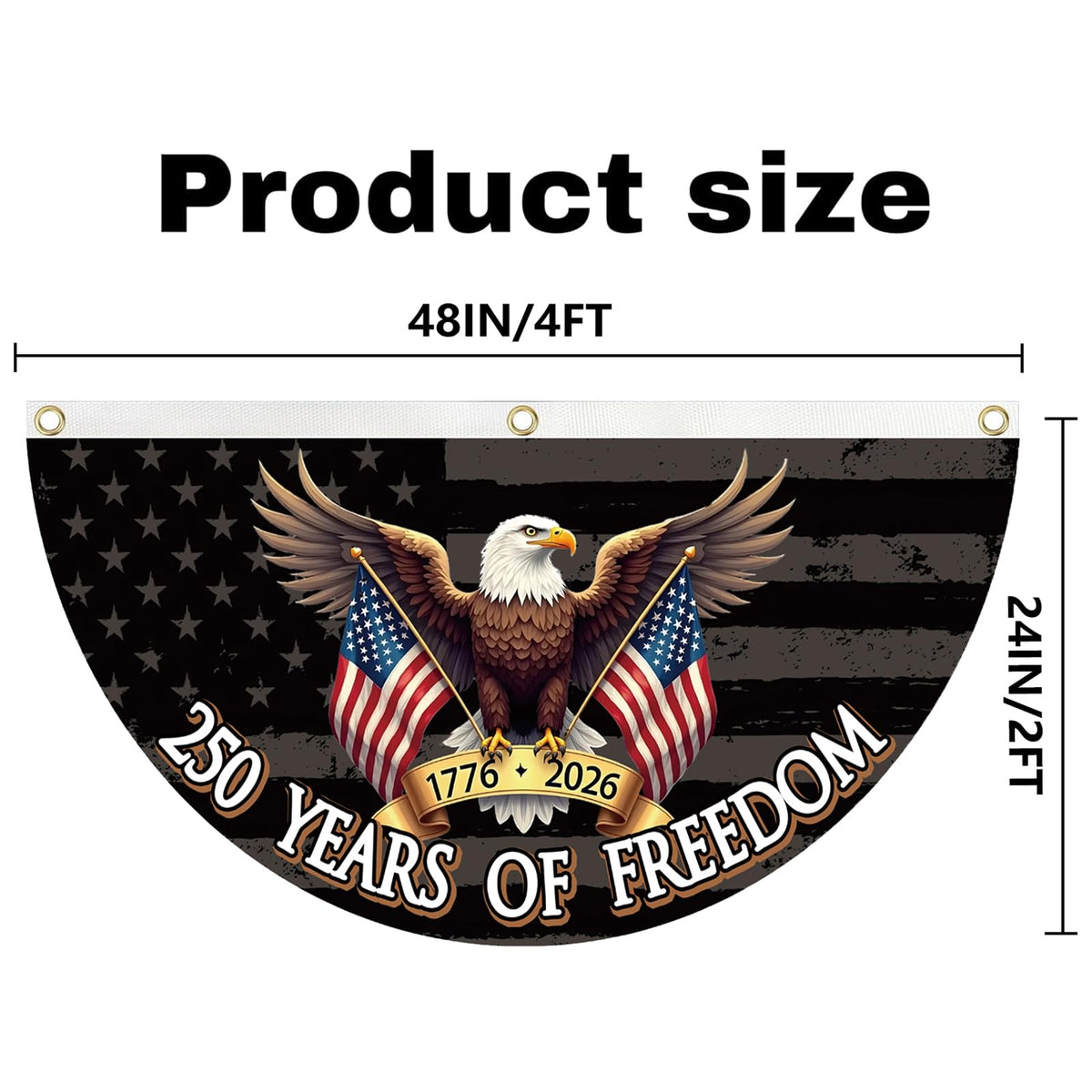 WENWELL gold banner with 1776-2026 details enhances visual impact at events.