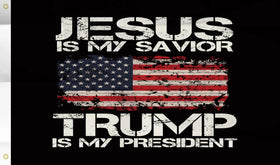 WENWELL flag featuring Jesus is My Savior Trump is My President in a sturdy 3x5 ft display, ideal for porch or yard